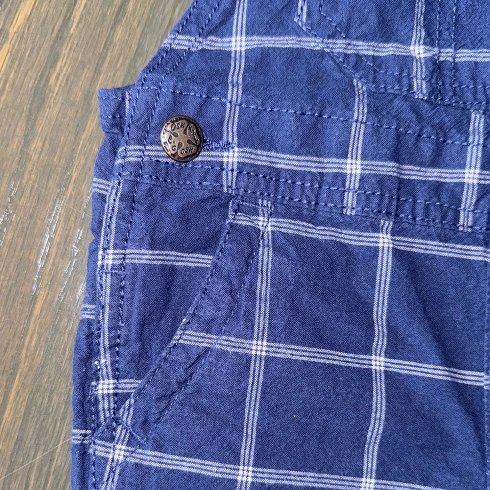 OshKosh B'gosh Blue and White Shortalls | 24M